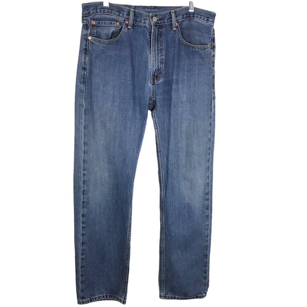 LEVI'S Mens 505 Medium Wash Straight Leg Jeans Sz W36L34